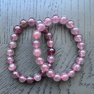Pink strawberry quartz bracelet 9-10mm (one)
